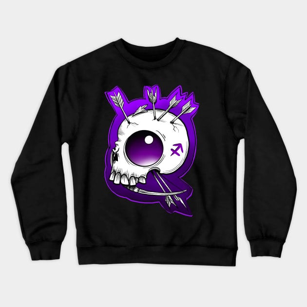 Sagittarius skull Crewneck Sweatshirt by Sing-Toe-Wrote 